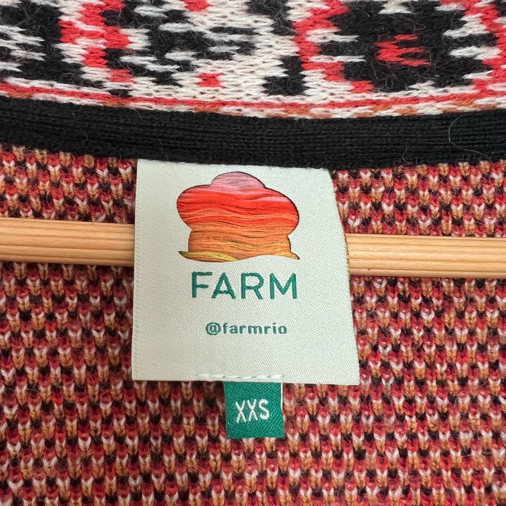 FARM Rio Red & Black Floral Tapestry Cardigan XXS - Picture 2 of 8